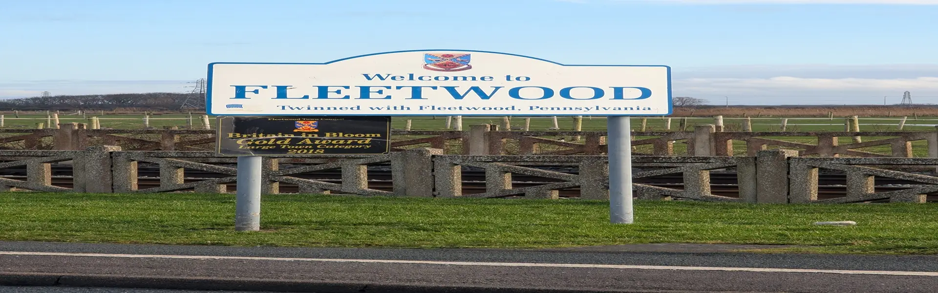 Surveyors in Fleetwood Welcome to Fleetwood sign marking the area covered by our RICS property surveyors