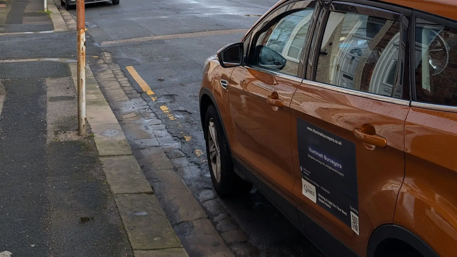 Illuminati Surveyors branded vehicle during a property survey on the Fylde Coast
